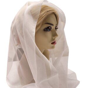 White with Silver Glitter Scarf for Weddings Christmas New Year Eve Party - NEW